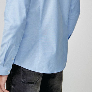 เสื้อแขนยาวสำหรับผู้ชายเสื้อเชิ้ตผ้าฝ้ายแท้สั่งทำโลโก้ได้ - Product Image 5