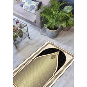 Tapis de prière beige : design islamique élégant, tapis antidérapant, avec tapis à poils doux - Product Image 4