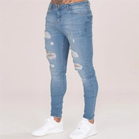 Jeans en denim vintage pour homme de qualité supérieure, taille haute, coupe droite, délavé à l'acide, 100% coton
