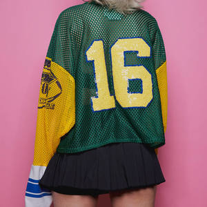 Camiseta de manga larga de malla de algodón con estampado personalizado, jersey de malla para mujer, fabricante OEM - Product Image 3