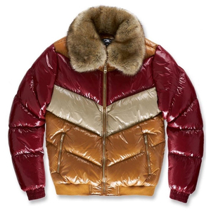 เสื้อโค้ทขนเป็ดซิปมีเชือกรูดของผู้ชายเสื้อแจ็คเก็ตผ้าใบแขนยาวคอตั้งดีไซน์ล่าสุด - Product Image 1