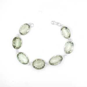 Elegante pulsera de plata de ley 925, cadena ajustable, estilo bohemio, Topacio blanco, piedra preciosa para bodas, fiestas, regalo especial - Product Image 3