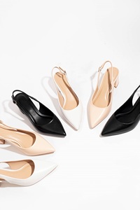 5cm Bloc Talon Premium PU Slingback Chaussures Bout Pointu, Bureau Prêt, Facile à Enfiler, Fabriqué au Vietnam. - Product Image 3