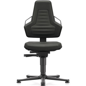 Executive Office Swivel Chair with Floor Glides Grey Handle Black Integral Foam 450-600mm BIMOS - Product Image 3