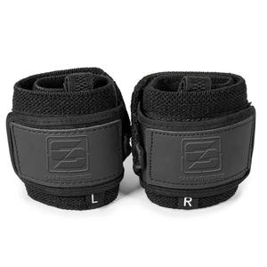 Muñequera de gimnasio hecha a medida a precio al por mayor en material de algodón elástico negro para entrenamiento físico, peso muerto y levantamiento de pesas - Product Image 6