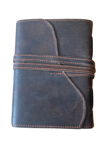 Cuaderno de tapa dura de piel auténtica liso personalizado, cuaderno con logotipo en relieve personalizado con papel blanco de algodón sin forro hecho a mano - Product Image 3