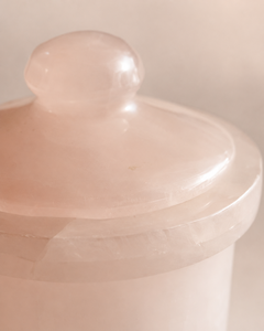 Pink Rose Quartz Handmade Non-Toxic Mediterranean Design Flip Top Lid Food <b>Storage</b> Jar <b>Kitchen</b> Canister - Product Image 3