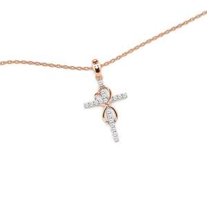 Collier pendentif croix infinie Jeulia en or rose, argent sterling plaqué rhodium - Product Image 2
