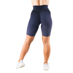 High Waist Navy <b>Biker</b> <b>Shorts</b> <b>Women</b> Stretch Sculpting <b>Shorts</b> For Fitness Gym Yoga Activewear - Product Image 2