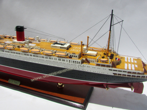 Diseño personalizado del fabricante Gia Nhien 1954 ILE DE FRANCE Modelo de barco de madera de alta calidad MOQ bajo Regalo novedoso - Product Image 3