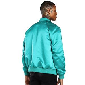 2024 haute qualité hommes Baseball Satin Varsity veste personnalisé OEM broderie Patch Letterman Varsity veste 2 côtés en cuir - Product Image 6