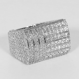 Anillo de diamantes cultivados en laboratorio de oro blanco de 14 quilates, elegante y con estilo, para hombre, ideal para fiestas o bodas. - Product Image 4