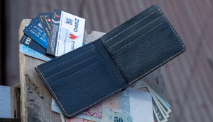 กระเป๋าสตางค์สั้นสองพับลายบัตรจระเข้แบบหลายใบโลโก้ออกแบบได้ตามต้องการ - Product Image 4