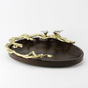 Argent Ware martelé Designer rond plateau à chocolat avec bol Vintage grande taille Table maison et événement décor chocolat serveur plateau - Product Image 3