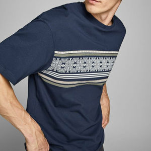 Haute qualité hommes luxe personnalisé lourd 100% coton tricoté Logo Hip Hop coupe régulière T-shirt pierre lavé à l'acide Vintage - Product Image 3