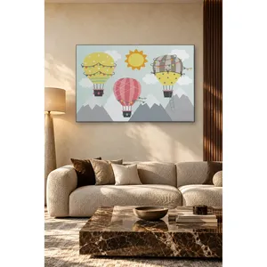Fida Snowy Mountains and Hot Air Balloons in a Sunny Sky <b>Canvas</b> Print - Product Image 4
