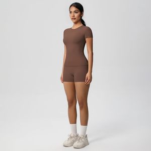 Women's <b>shapers</b> Workout Set - <b>Short</b> Sleeve Yoga Tee & <b>Shorts</b> for Gym, Running, Fitness | Quick-Dry Activewear - Product Image 2