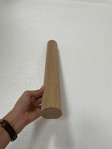 Rampe d'escalier en bois rond naturel écologique, en chêne blanc massif, minimaliste, antidérapante, pièces pour escalier - Product Image 2