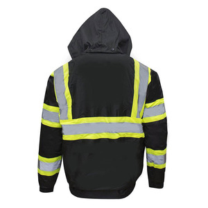Unisex Safety Hi Vis Reflective Breathable Coated Canvas Spring Workwear <b>Jacket</b> for <b>Construction</b> - Product Image 2