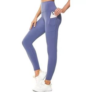 Best Selling High Quality Women's High Waisted Yoga Pants Customizable Solid Pattern Workout <b>Leggings</b> <b>Pockets</b> Gym Fitness Quick - Product Image 6