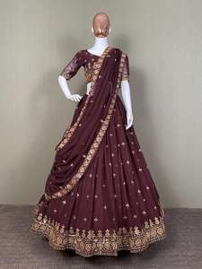 Produit le plus vendu de Faux Georgette de qualité supérieure 2022 avec travail de broderie lourd Lehenga choli du fabricant indien - Product Image 4