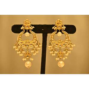 Adorables boucles d'oreilles pendantes Chaandbalis pour femmes, perles rondes de qualité AAA, pour mariage - Product Image 1