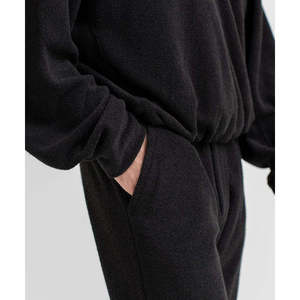 กางเกงวอร์มเทอร์รี่สำหรับผู้ชาย สวมใส่สบาย สีดำ/น้ำตาล - Product Image 2