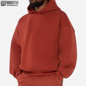 <b>Mens</b> Baggy 400gsm Fleece <b>Hoodie</b> Custom Logo Cotton <b>Thick</b> Heavyweight Oversized Streetwear Cropped <b>Hoodie</b> Manufacturers - Product Image 1