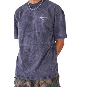 Venta al por mayor ácido lavado camiseta para hombres cómodo 100% algodón atractivo diseño personalizable - Product Image 2