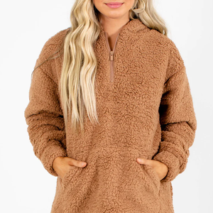 Women's Casual Fleece <b>Sherpa</b> <b>Lined</b> Breathable Plus Size Pullover <b>Hoodie</b> Sweatshirt Comfortable Embroidered Autumn Winter Warm - Product Image 1