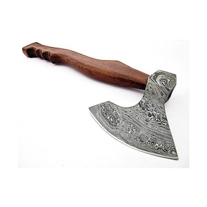 Venta al por mayor personalizado OEM ODM fábrica de cubiertos recién llegado hachas de Damasco ligeras mango de madera hacha de acero de Damasco para acampar - Product Image 4