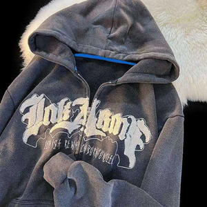 Sudadera con capucha bordada con logotipo personalizado para hombre, ropa de calle de algodón 100% transpirable de secado rápido, sudaderas con capucha de punto OEM - Product Image 1