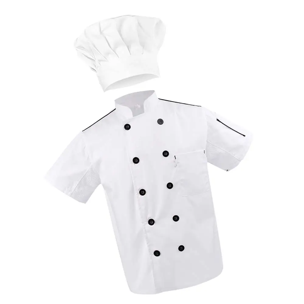 Nueva chaqueta de Chef de alta calidad, camisa de uniforme de Chef de verano, disfraces de cocinero, restaurante, servicio de comida, abrigo de Chef de Hotel 2024