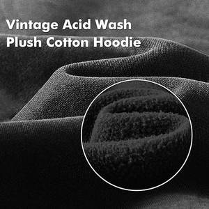 Venta caliente estilo ácido lavado Sudadera con capucha desgastada hombres 100% algodón peso pesado Streetwear negro Color sólido Sudadera con capucha hombres - Product Image 3
