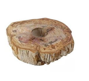 Natural Stone Candle Holder Petrified Wood jasper Natural Crystal Candle Holder Gemstone Crystal Reiki Healing Wholesaler Supply - Product Image 1