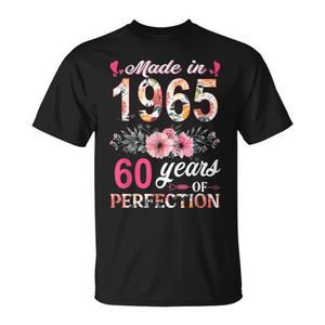 T-shirt floreale da donna fatta a mano nel 1965 per celebrare il 60° e 80° compleanno - Edizione limitata, articolo promozionale - Product Image 1