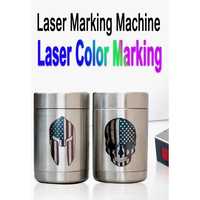 Machine de marquage laser couleur de type armoire, automatique, 20W 30W 50W 100W, marqueur laser à fibre avec axe rotatif pour métaux, plastiques et anneaux