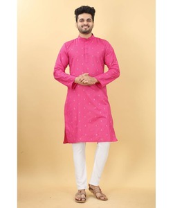 AchkanBandhgalaSherwani árabe ThawbKurtaPajama Set para hombres en azul marino con el último diseño de cadena de botones de cuello - Product Image 6