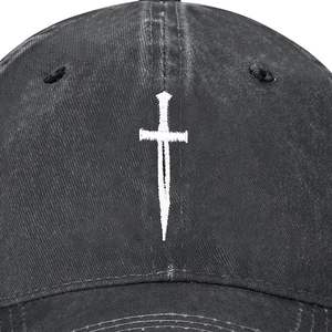 Gorro de Mezclilla Bordado Ajustable, Estilo Vintage, Lavado y Desgastado, Transpirable, Impermeable, 100% Acrílico, para Invierno, Unisex, Personalizable - Product Image 4