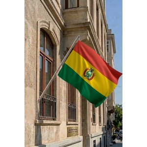 Bolivia Wall-Mounted Telescopic Flagpole <b>Set</b> with Digital Printed Polyester Banners & Flags - Product Image 2