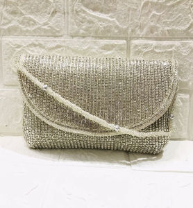 Handmade Designer Ethnic Evening Ladies Clutch <b>Bag</b> Exclusive Rhinestone Embellished Stone Style <b>for</b> Bridal <b>Wedding</b> - Product Image 4