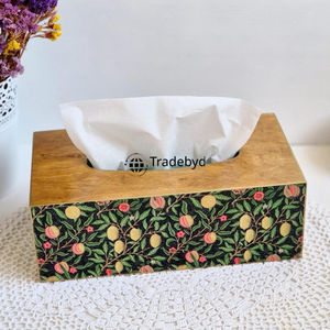 Tradebyd Handcrafted <b>Square</b> <b>Wooden</b> Enamel Printed Eco-Friendly Tissue <b>Box</b> & Holder for Home Hotel Restaurant - Product Image 1