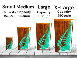 Handmade Rosewood Cremation Urn Epoxy Resin Leaf Design <b>Memorial</b> <b>Keepsake</b> For Pet And Humans - Product Image 4