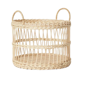 Stockage populaire indien fabriqué à la main sur mesure panier de rangement en rotin arrondi avec poignée paniers de rangement multifonctionnels - Product Image 2