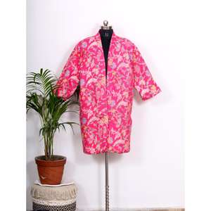 Veste réversible en coton matelassé fait main Kantha multi-patchs de haute qualité de l'exportateur et du fabricant indien coupe-vent - Product Image 1