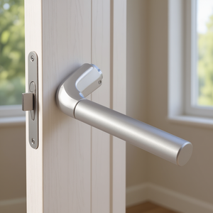 Manija de puerta de aluminio Bremen 1505, pieza para orificio HOPPE HOPPE F49/F9-2, color acero mate, cuadrada, 8mm, DIN, ganchos y rieles izquierdo/derecho - Product Image 3