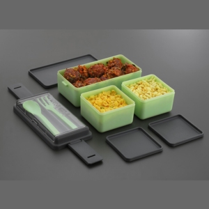 Boîte à lunch exclusive Boîte à lunch à compartiments multiples à deux étages étanche empilable vente en gros OEM bul - Product Image 5