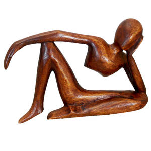 Musicien jouant de la flûte Sculpture Artisanat en bois figure articles d'ameublement pour la décoration intérieure - Product Image 4