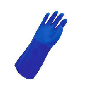 VDR35S <b>Blue</b> PVC Industrial Safety Gloves Long Waterproof Full Hand Fishing Gloves Anti-Cut Oil-Resistant Anti-Slip Functions - Product Image 1