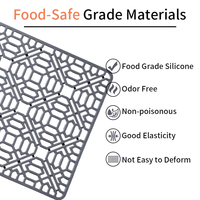 Tapis de vidange en silicone pour évier de cuisine, style simple, écologique, anti-poussière, 11,8 x 11,8 pouces